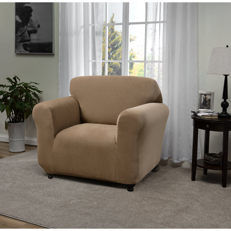 Deluxe Beige Polyester Blend Stretch Recliner Chair Slipcover
