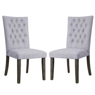Set Of 2 Linen Upholstered Side Chairs Only Chairs, Not Including Tables