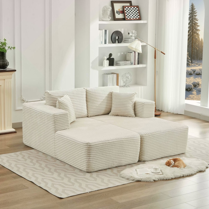 Canapé-lit modulaire 106 po Cloud, Beige
