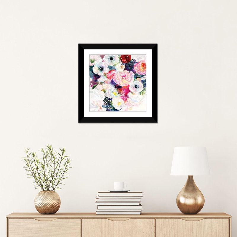 « abondance bouquet » par stéphanie corfee, impression sur toile, H 16 po x l 16 po x P 1 po, Papier d'art encadré noir