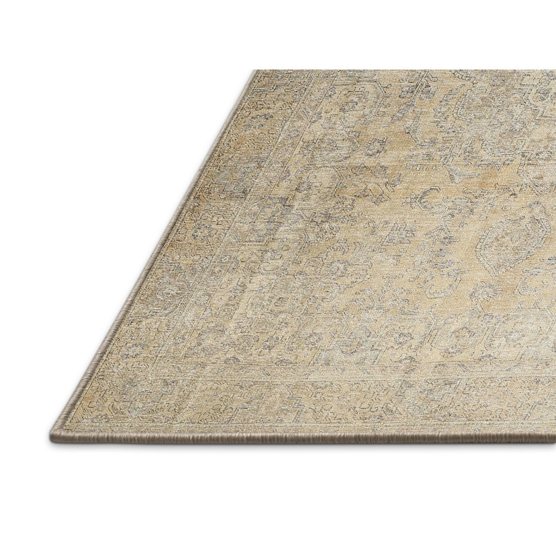Tapis oriental beige / rose clair en laine, Rectangle 3 pi x 5 pi