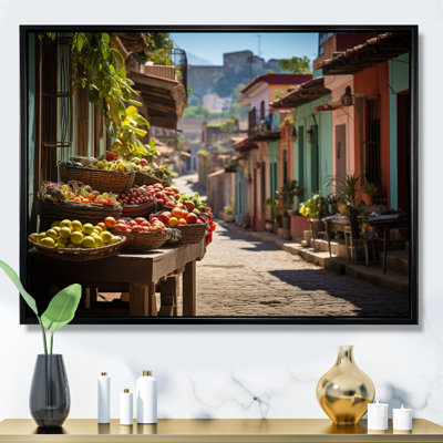 " Cuba Vibrant Market Scenes " Mixed Media Print