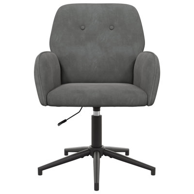  Swivel Desk Chair 21.26 x 21.65 x 35.43 in Dark Grey Velvet