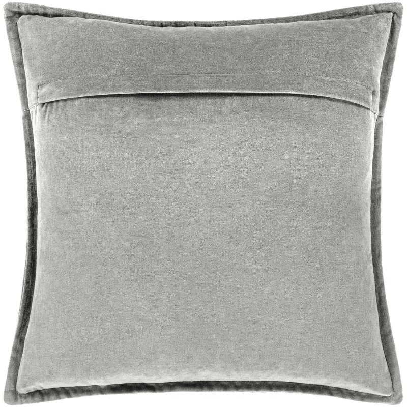 Oreiller 100% coton Edgar Square, Gris moyen, Polyester/ bourre en polyester, H 18 po x l 18 po