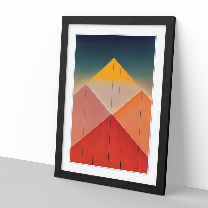Simple Pyramid Art 1 Piece Single Picture Frame Wall Art, 46cm H x 34cm W x 2cm D, Oak