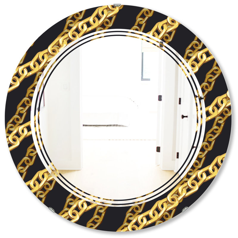 Miroir mural glam sans cadre triple c zigzag chain, H 31,5 po x l po