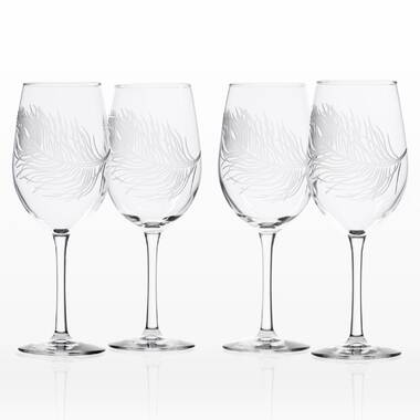 Peacock White Wine Glass Set of 4