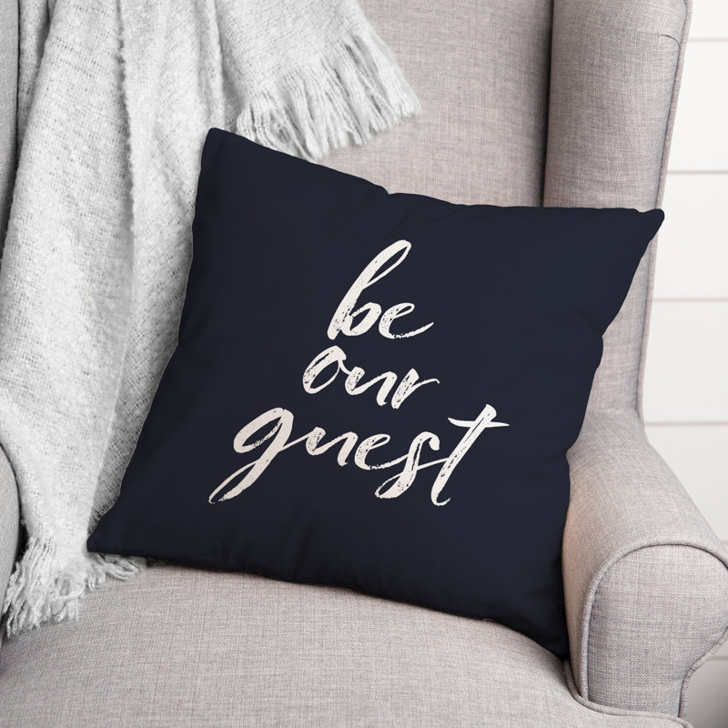 Coussin décoratif intérieur / extérieur en polyester , Bleu marine, H 18 po x l 18 po