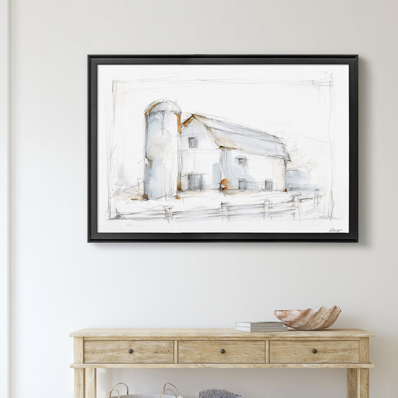 Croquis au crayon Barnyard II - reproduction de cadre photo, H 22,5 po x l 30,5 po x P 1,5 po, Noir
