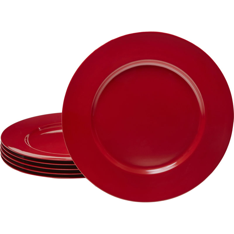 Assiette plate en mélamine 11 po Alicio, Rouge