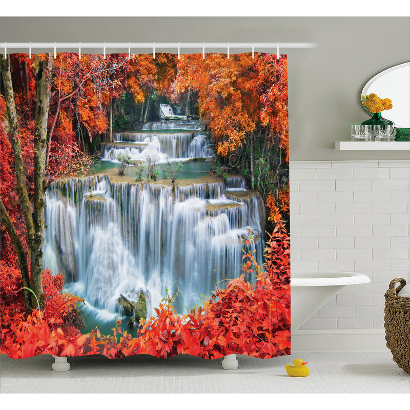 Shower Curtain with Hooks Included, 69" W x 75" L