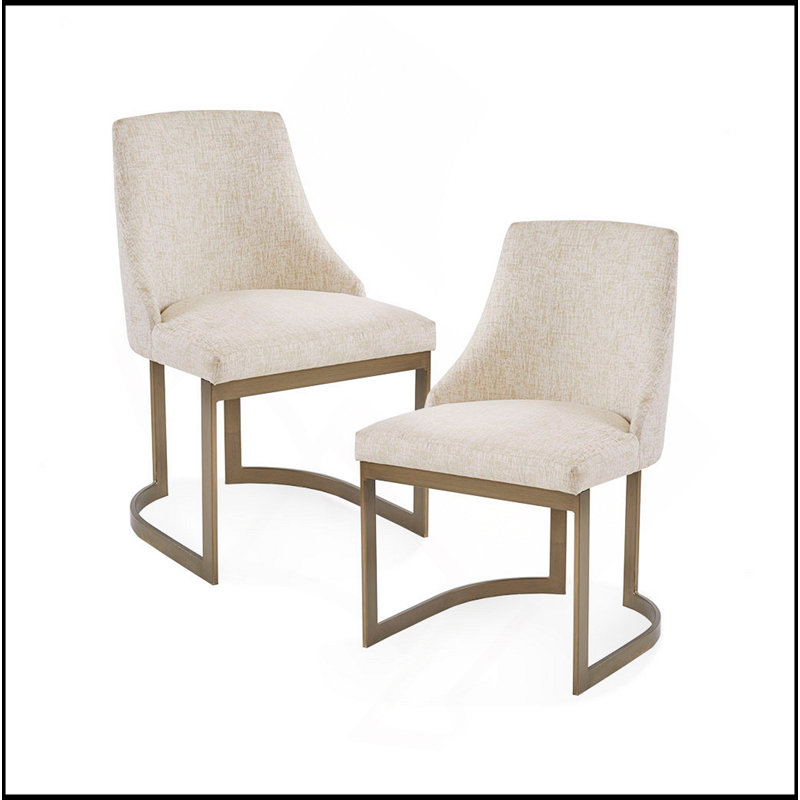 Ensemble de 2 chaises de salle à manger Bryce, Crème, crème
