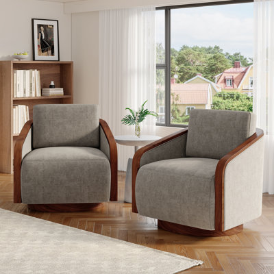 Upholstered Swivel Barrel Chair