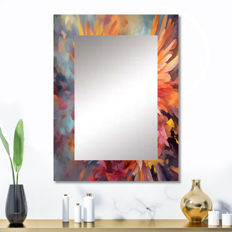 Tropical Parrot I - miroir perroquet, miroir mural décoratif jaune, impression d'art en métal, 32 po x 24 po