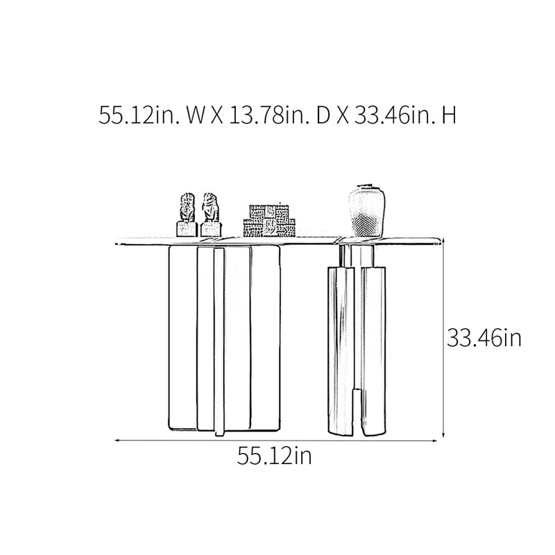 Console Modern Minimalist Art, H 33,46 po x l 55,12 po x P 13,78 po