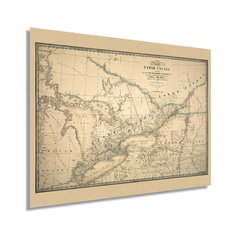 1836, carte du haut Canada, H 18 po x l 24 po