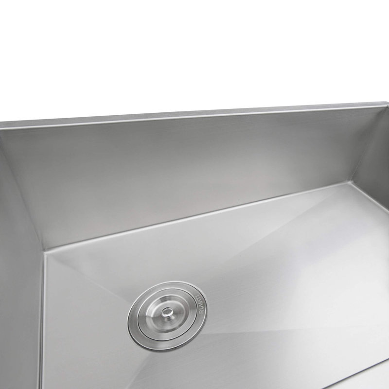 Ruvati 27-inch Slope Bottom Offset Drain Undermount Kitchen Sink Single Bowl Stainless Steel