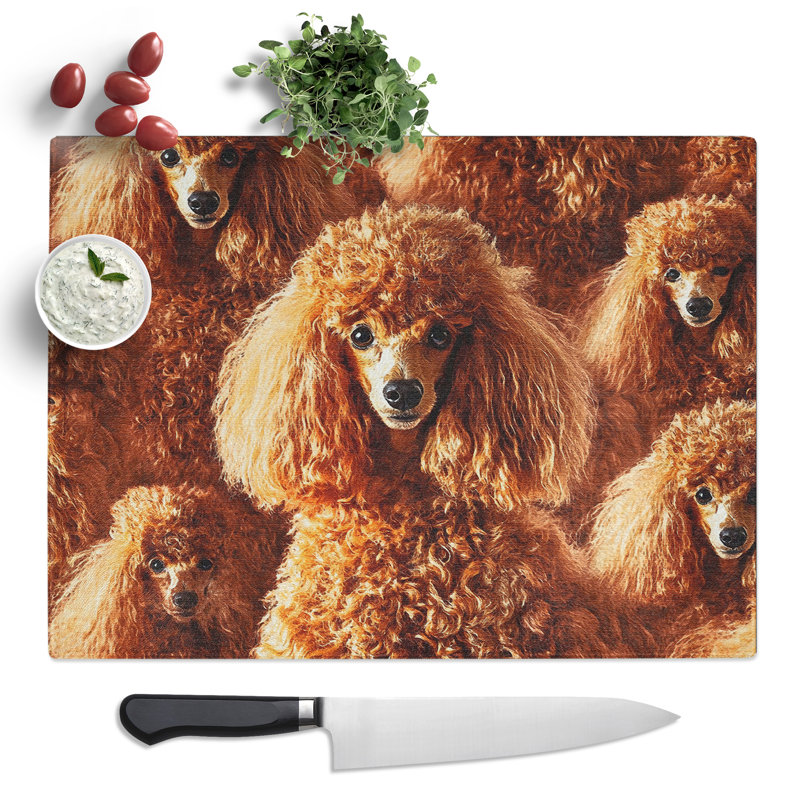 Poodle Pattern Vol.1  Glass Chopping Board