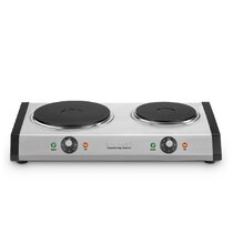 Hot Plate, Techwood 1800W Portable Electric Stove for Cooking Countertop Dual Burner with Adjustable Temperature Stay Cool Handles, 7.5