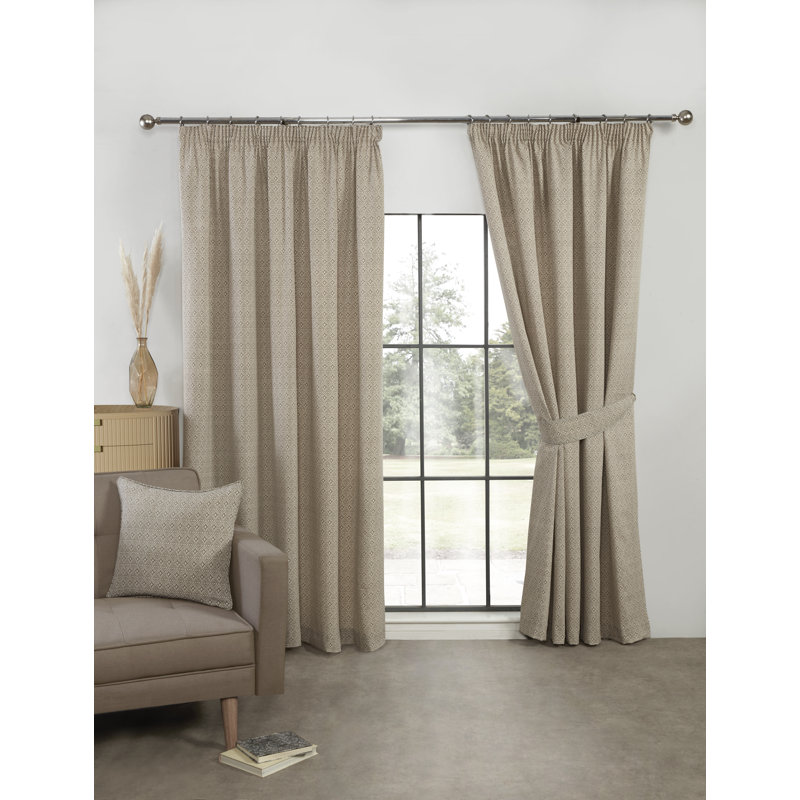 Craigwood Semi Sheer Curtain Pair, 117 W x 229 D cm, Navy