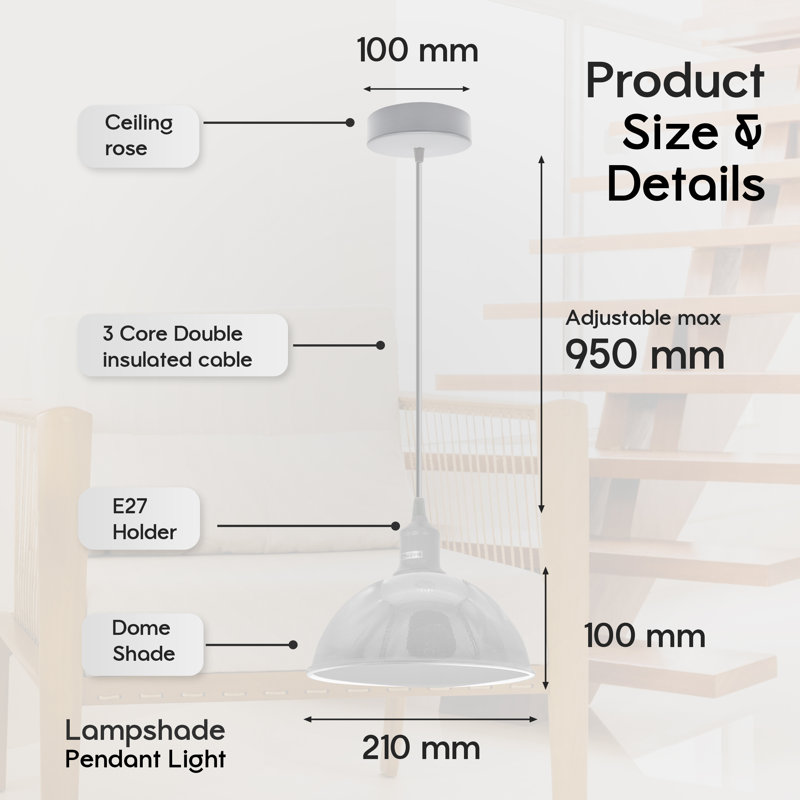 Gingras 2 - Light White Single Pendant, White, Yes