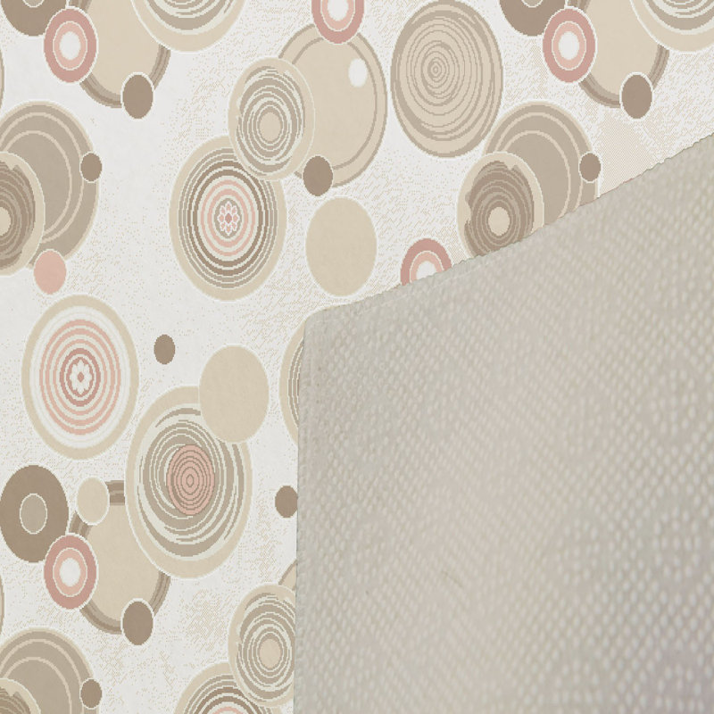 Tapis rose / beige en polyester tissé à la machine Craison, Rectangle 2 pi 7 po x 3 pi 11 po