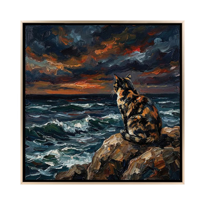 Beach Nights - Tortie - reproduction d'art murale - toile encadrée