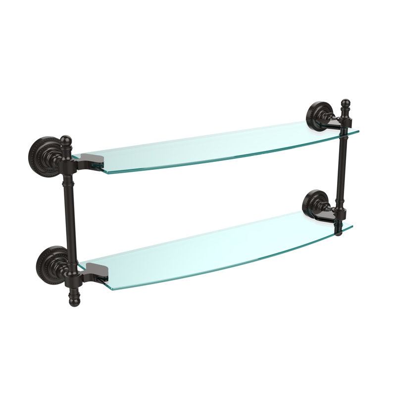 Godinez 2 Piece Tiered Shelf, Unlacquered Brass, 18"