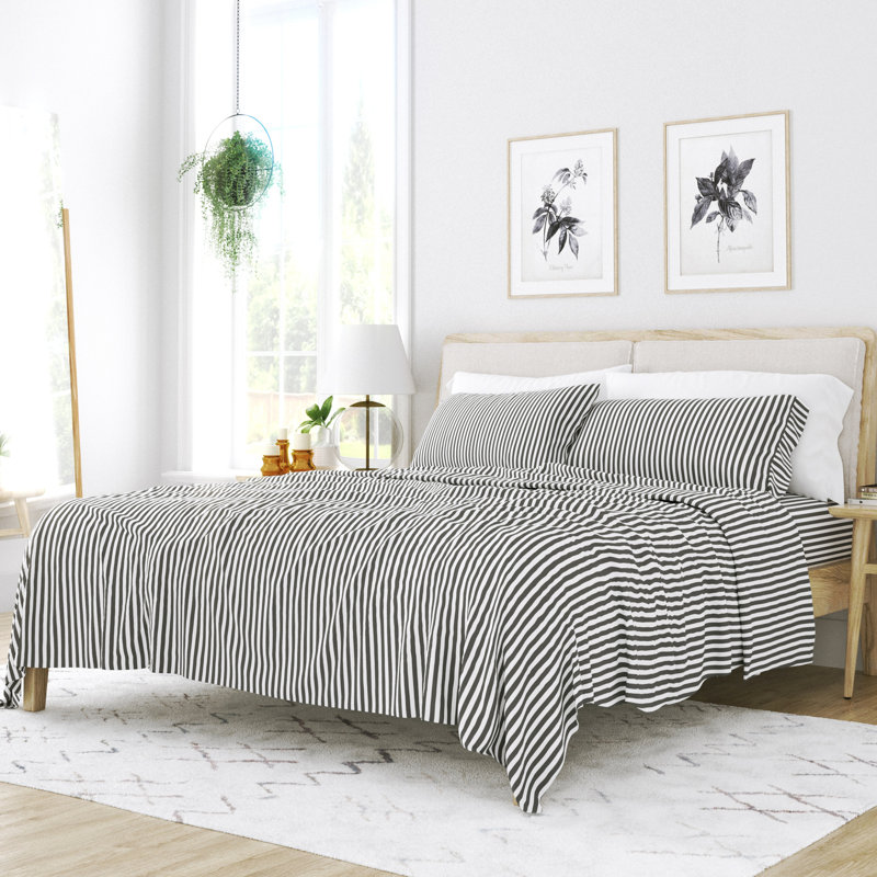 King Size Gray Chevron Microfiber Pillow Cover Set