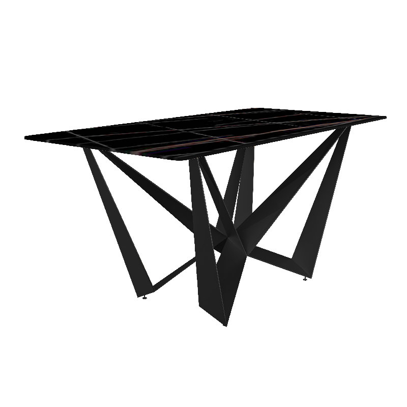 Lakshan rectangulaire L 31,5 po, Pierre noire / or, L 55,11 po x L 31,5 po