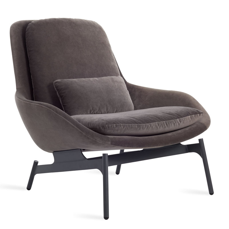 Field Lounge Chair, Storm Velvet Polyester Blend