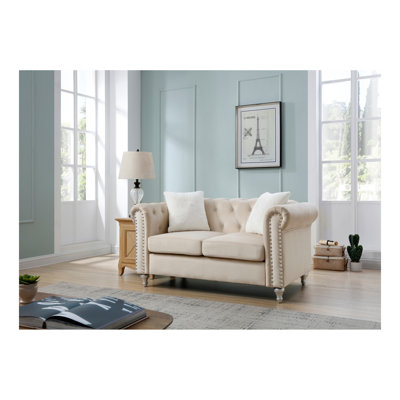 Causeuse élégante beige avec touche moderne