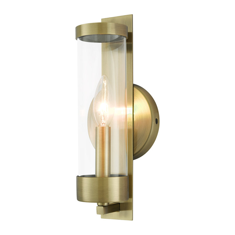 Bernd Steel Candle Wall Light, Antique Brass
