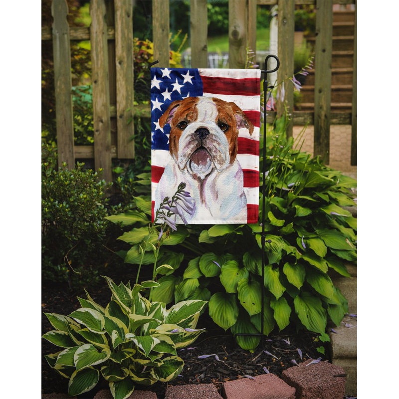 2 côtés en polyester de 2 côtés american drapeau de jardin, Bouledogue 4