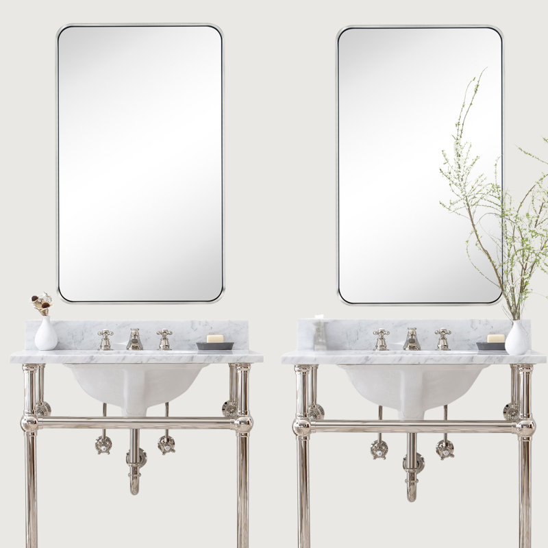 Miroir de salle de bain Aria, 40 po x 24 po, Nickel brossé