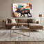 «Southwestern Animals Moose», art mural gris sur toile 38-75244042