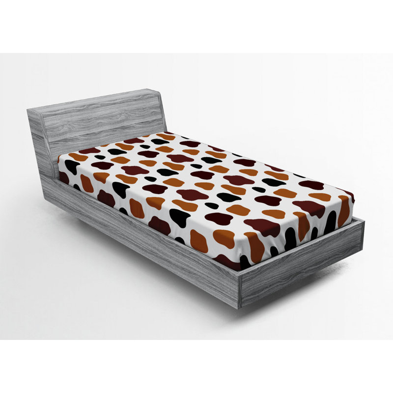 Microfiber Fitted Sheet, Twin XL Fitted Sheet, Black/White Geometric Shapes