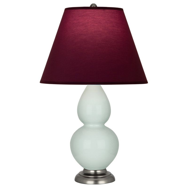 Petite lampe d'appoint à double gourde, Vert clair / argent antique, Bourgogne / lavande