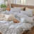 MooMee Striped Duvet Cover Set 100% Washed Cotton Linen Like Textured-111720999-105229475