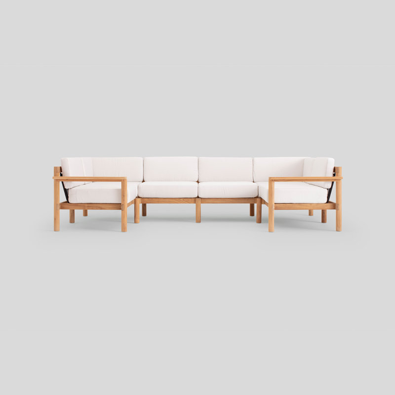Haven Outdoor - Seat Patio Sectional, Sunbrella Canvas, 6
