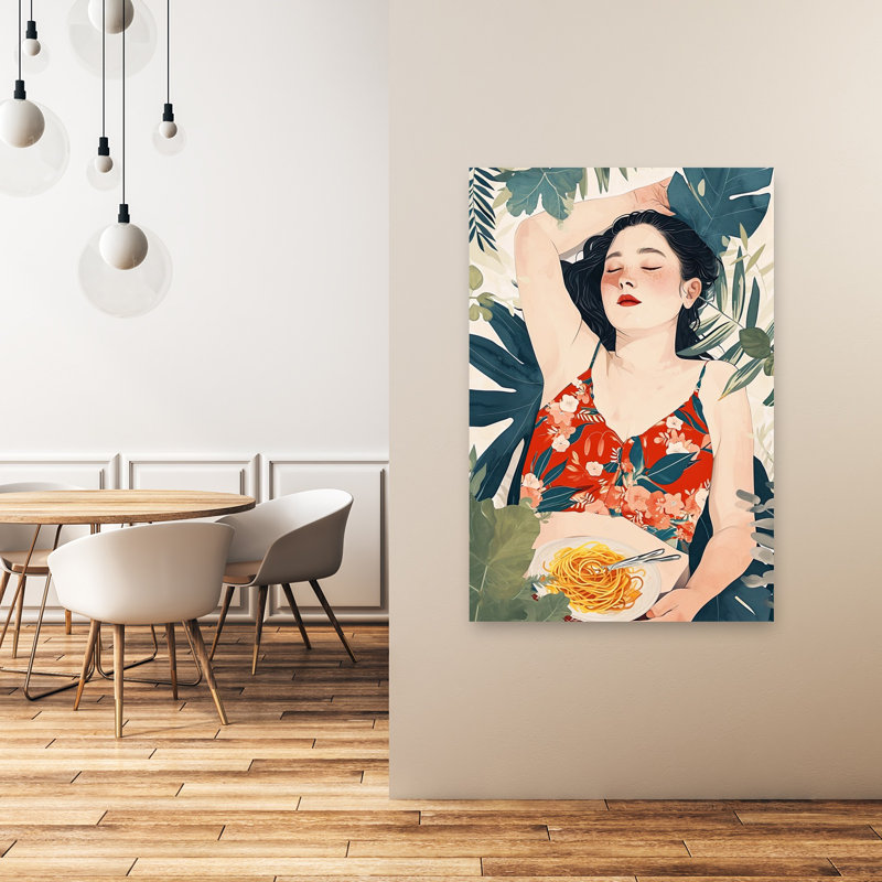 «Serene Tropical Pasta Dreamy Peaceful Serene Nature Summer», art mural, H 48 po x l 32 po