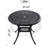 35.43-Inch Cast Aluminum Patio Dining Table With Black Frame And Umbrella Hole