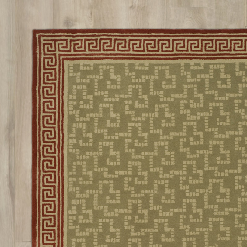 Tapis brun/taupe doré en laine touffeté à la main, Rectangle 5 pi x 8 pi