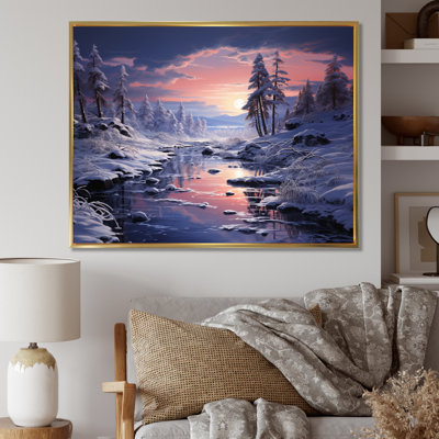 «White Fushia Winter Twilight IV», reproduction d'art sur toile