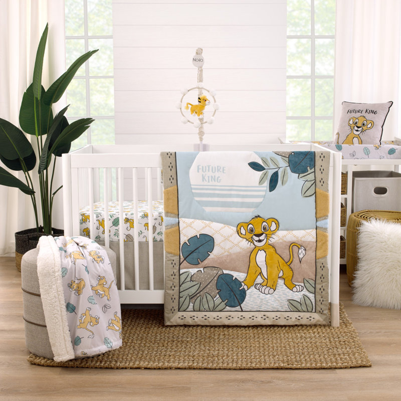 NoJo Disney Lion King Simba Future King 3 Piece Nursery Crib Bedding Set