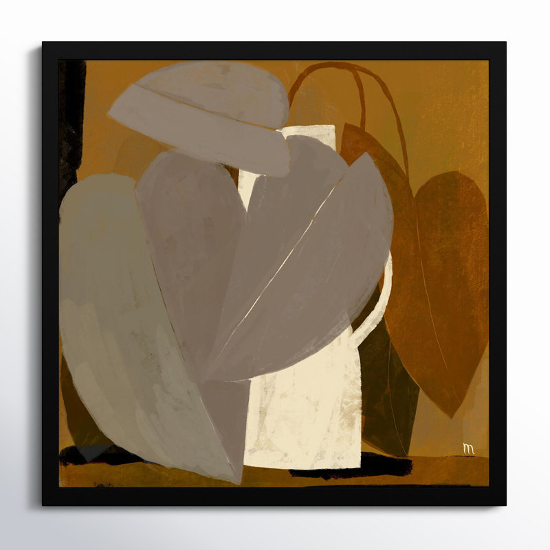 Autumn Leaves Framed Painting, 30" H x 30" W x 1.25" D, Black Framed