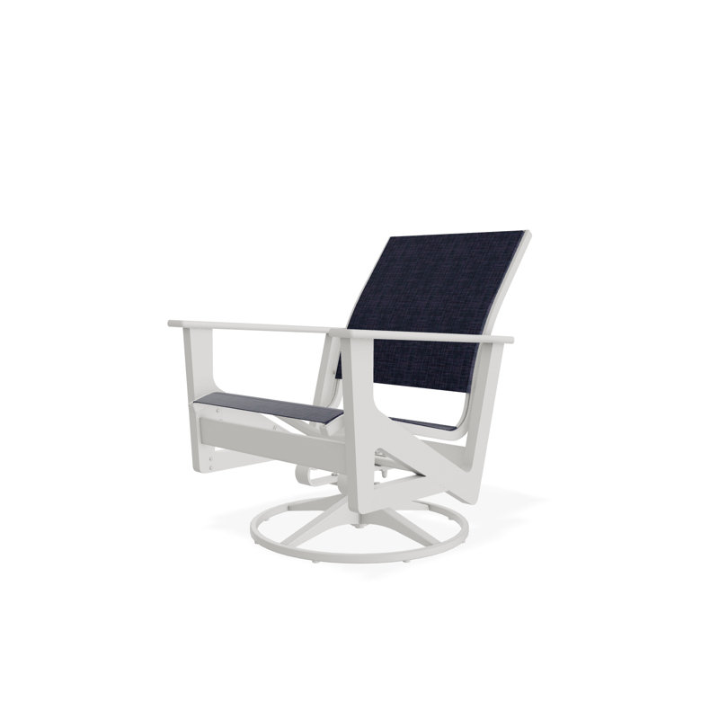 Wexler Outdoor Swivel Lounge Chair, White 6D Sunbrella®, Snow