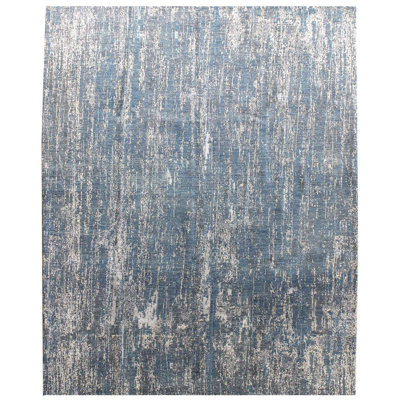 Kiki Abstract Area Rug in Blue/Aqua/Ivory
