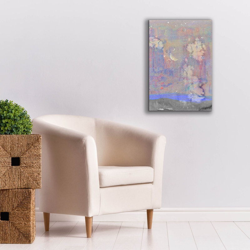 "Epic Graffiti" Silvery Moon 1 "par Alicia Ludwig, art mural sur toile, H 26 po x l 18 po x P 0,75 po