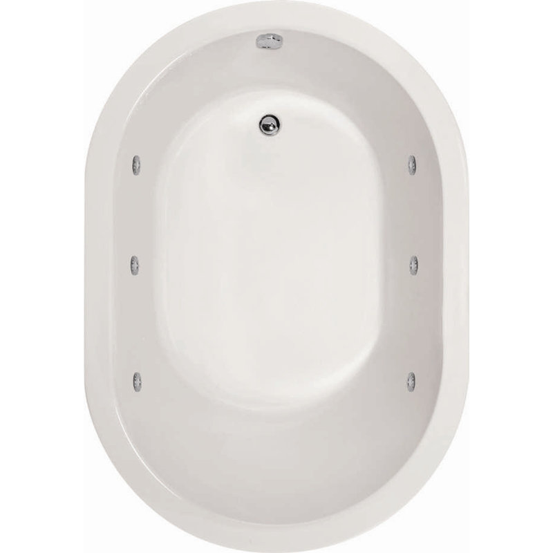 Malia 60'' L Bathtub, White, Polished Nickel